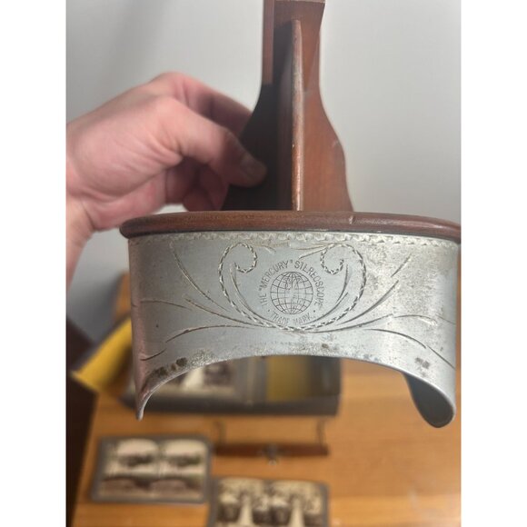 Antique stereoscope picture viewer wooden mercury comes with tons of slides - Picture 7 of 8